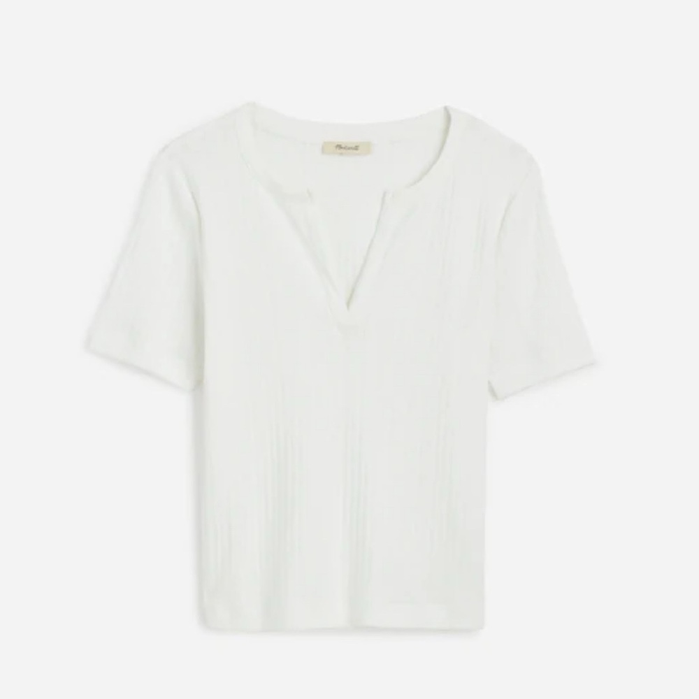 Madewell Pointelle Notch Neck Tee